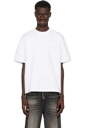 Ganni White Heavy Cotton Drop Shoulder Heart T-shirt