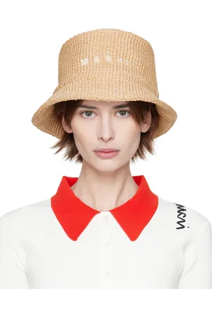 Marni Beige Rafia Bucket Hat