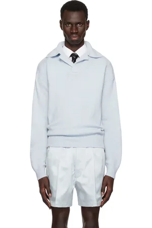 Tom Ford Blue Cashmere Lambswool Pullover Polo