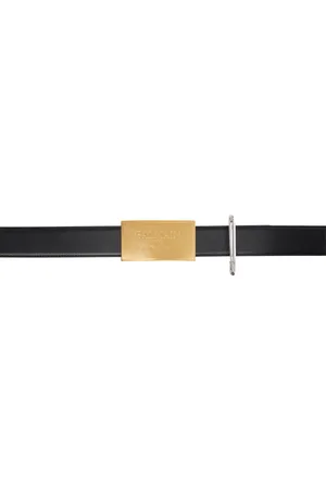 Balmain Black Safety Pin Belt