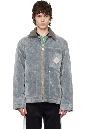 Casablanca Gray Peach Texture Denim Jacket