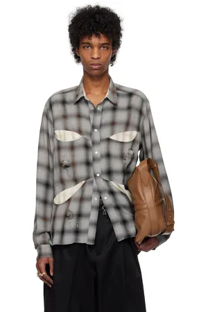 KHOKI Gray Vintage-Effect Shirt