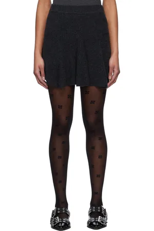 Ganni Gray Cashmere Mix Miniskirt