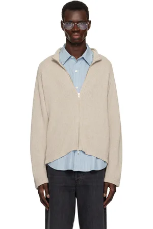 mfpen Beige Leisure Zip Up Sweater