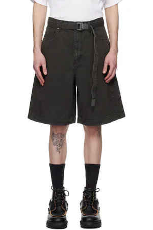SACAI Gray Belted Denim Shorts