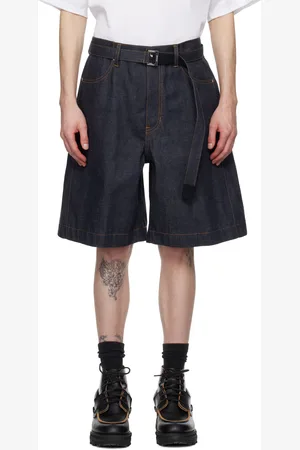 SACAI Indigo Belted Denim Shorts
