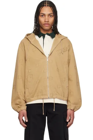 Givenchy Tan Monogram 72 Zipped Denim Jacket