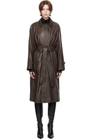 Nour Hammour Brown Isolde Leather Coat