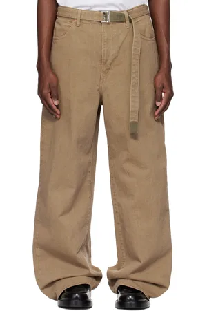 SACAI Beige Belted Jeans