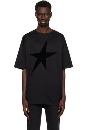 MUGLER Black Velvet Star T-shirt