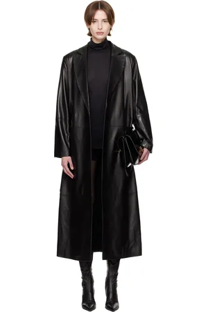 Nour Hammour Black Alba Modern Leather Coat