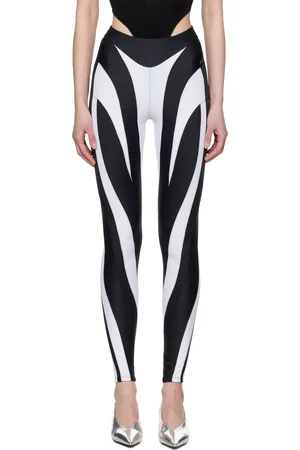 MUGLER Black & White Eco Sport Lycra Leggings
