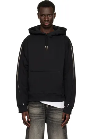 MUGLER Black Zipped Sleeves Hoodie
