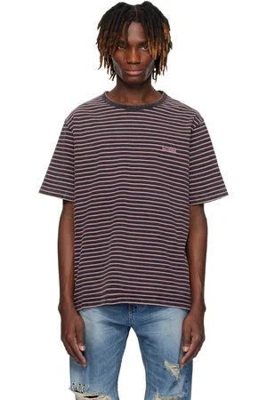 We11 Done & Pink Logo Striped T-shirt