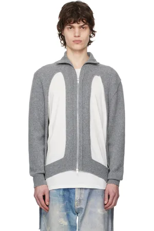 Simone Rocha Gray Zip Up Cut Out Window Cardigan