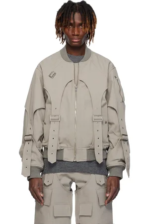 We11 Done Gray Double Layered MA-1 Bomber Jacket