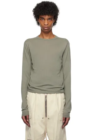 Rick Owens Green Hollywood Cropped Level Biker Sweater