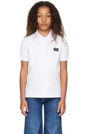 Dolce & Gabbana Kids White Piqué Logo Tag Polo