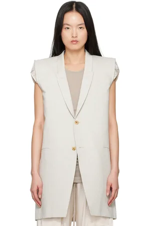 Rick Owens Off-White Hollywood Dirt Tailored SL Denim Blazer