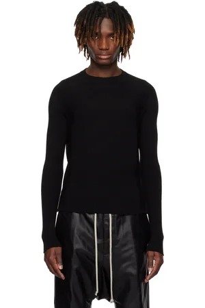 Rick Owens Black Hollywood Ribbed Geo Sweater