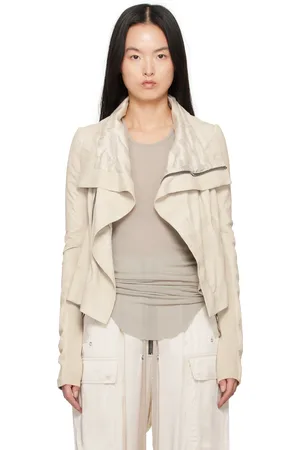 Rick Owens Off-White Hollywood Naska Leather Biker Jacket
