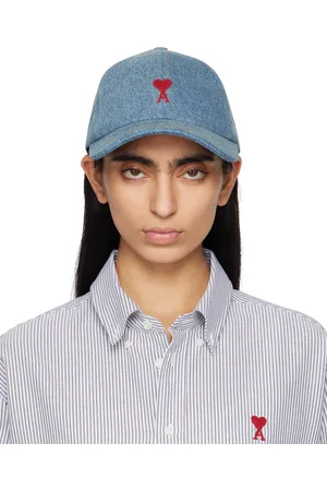 Ami Blue Cotton Ami de Coeur Embroidery Cap