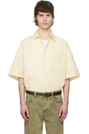Ami Off-White Cotton Boxy Fit Short Sleeves Shirt