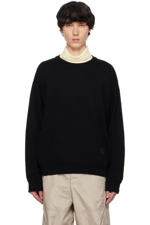 WOOYOUNGMI Black Round Neck Wool Sweater