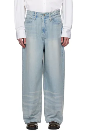 WOOYOUNGMI Blue Wide Washed Jeans