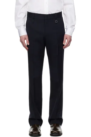 WOOYOUNGMI Navy Slim Straight Trousers