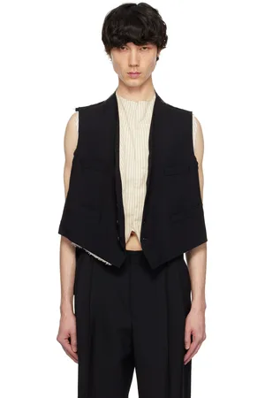 Maison Margiela Black Raw Edge Waistcoat