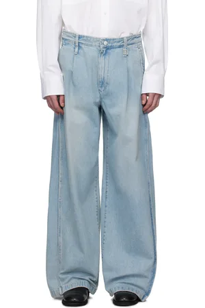 WOOYOUNGMI Blue Wide Folding Jeans