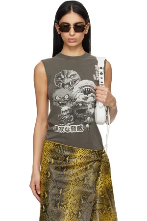 LU’U DAN Gray Sleeveless T-shirt