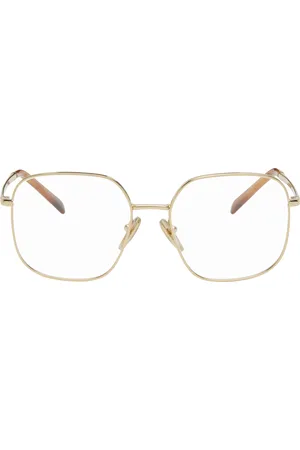 Prada Gold Square Metal Glasses