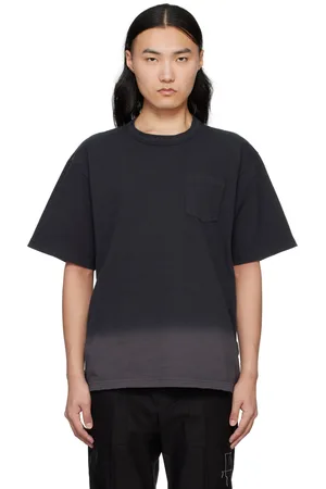 SACAI Black Garment Dye Cotton Jersey T-shirt