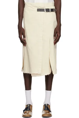 TOGA VIRILIS Off-White Wrap Denim Skirt