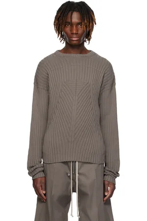 Rick Owens Gray Hollywood Round Neck Sweater