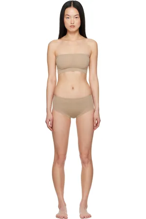 Alaïa Beige Second Skin Bra & Briefs Set