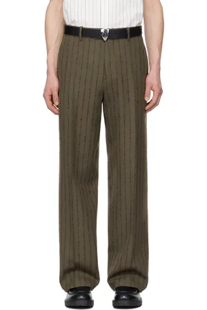Burberry Brown & Red Tailored Trousers