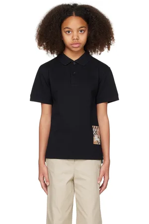 Burberry Kids Check Label Cotton Polo