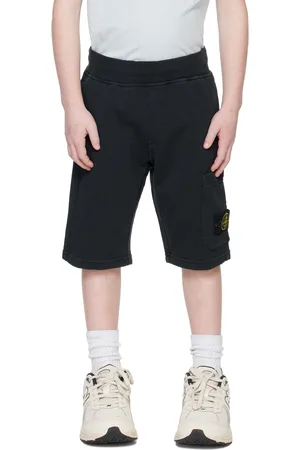 Stone Island Kids Navy Logo Patch Shorts