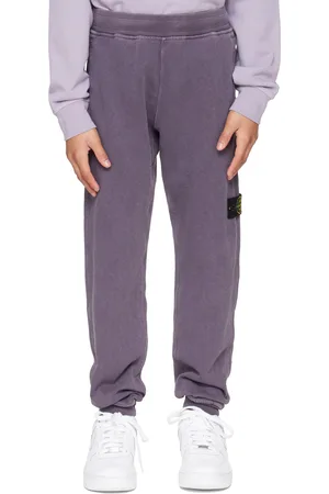 Stone Island Kids Purple Logo Patch Sweatpants
