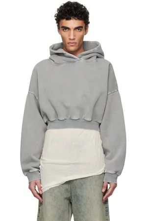 Entire Studios Gray Cropped Heavy Hoodie