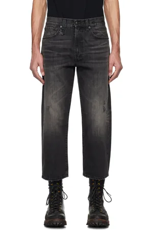 R13 Black Worn Wash X-Boyfriend Jeans