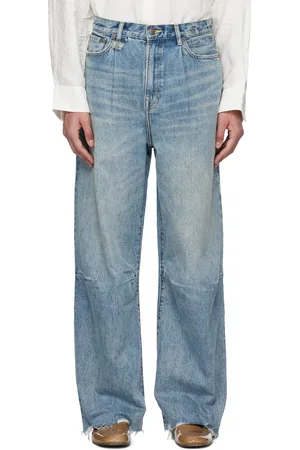 R13 Blue Wayne Articulated Knee Jeans