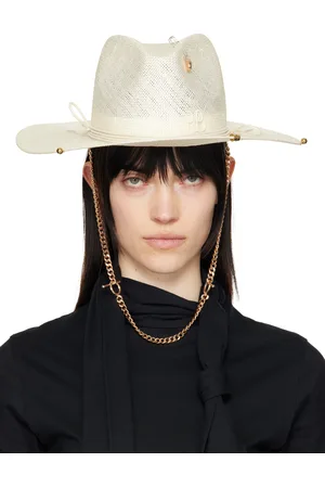 Ruslan Baginskiy Off-White Chain Strap Straw Fedora