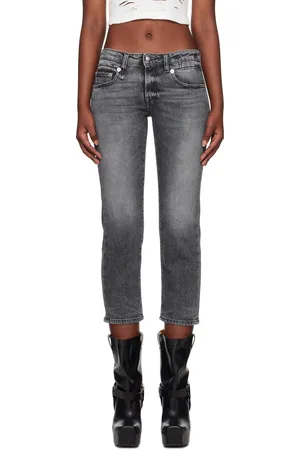 R13 Gray Boy Straight Jeans