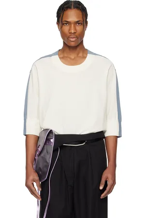 Kiko Kostadinov Off-White & Blue Zafar Knitted Sweater