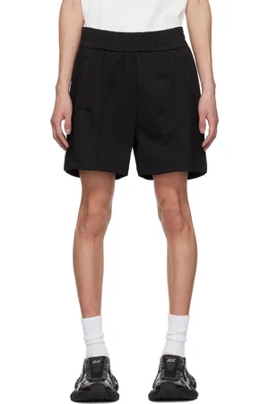Palm Angels Black Curved Logo Track Shorts