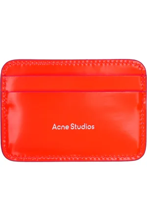 Acne Studios Orange Leather Card Holder